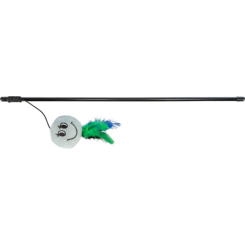 Trixie Hračka Udice Plyšový Smajlík s Peřím - 50cm
