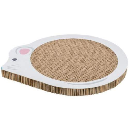 JUNIOR škrabací karton "myš", catnip,  35 x 2,5 x 29,5 cm, bílá 1 ks