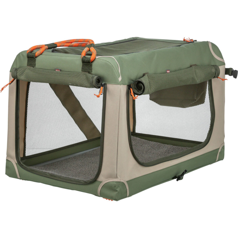 Tranportní přepravka COMFY, S: 47.5 x 44.5 x 70 cm, olivová/béžová 1 ks