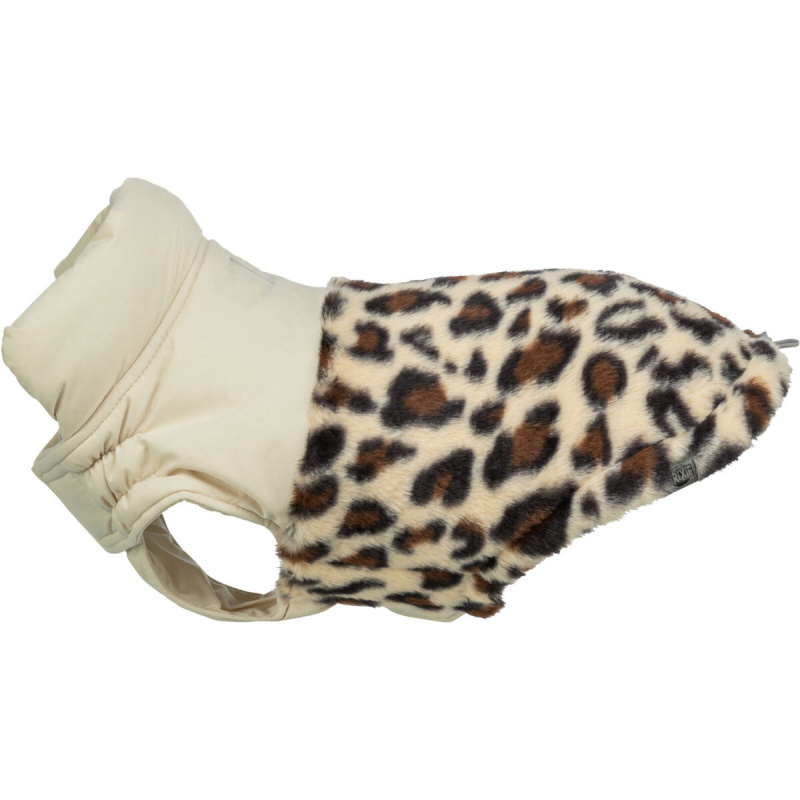TRIXIE Zimní vesta AJOU s kožíškem, krémová/leopardí Velikost vesty AJOU: S: 36cm, hruď: 46-56cm, krk: 40cm