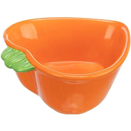 Keramická miska MRKEV (morče,králík), 180 ml/ 12 x 11 cm, oranžová, 1 ks
