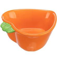 Keramická miska MRKEV (morče,králík), 180 ml/ 12 x 11 cm, oranžová, 1 ks