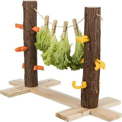 TRIXIE Krmný strom DUO pro králíky, 53 x 34 x 25 cm, dřevo s kůrou