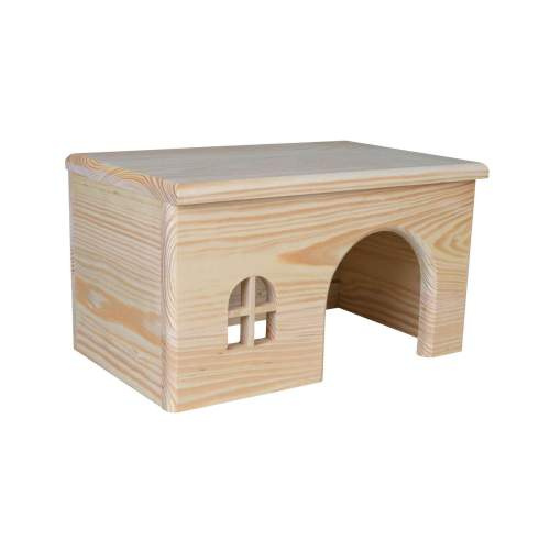 Dř. domek s rovnou střechou pro morčata 28x16x18 cm