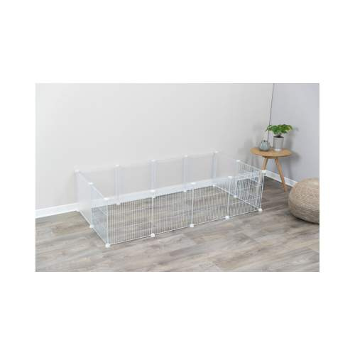 Interiérový výběh, kov/plast, 140 x 35 x 70 cm, bílá 1 ks