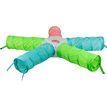 Hrací tunel HVĚZDA pro králíčky, morčata, 5 × ø 18 cm/47 cm, 6 východů, polyester 1 ks