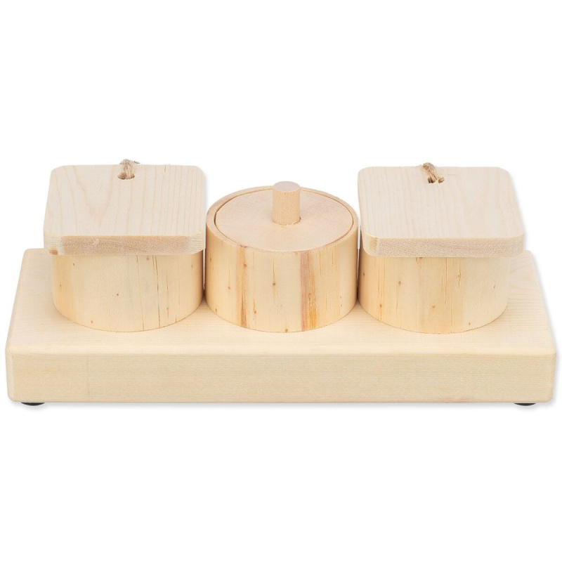 TRIXIE Snack Cups - interaktivní hra pro králíčky, 15 x 4,5 x 6 cm, dřevo