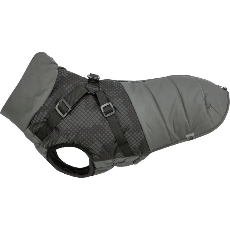 TRIXIE Reflexní obleček PONTIS - vesta s postrojem, šedá Velikost reflexního oblečku PONTIS: M: 45cm, hruď: 55-64cm, krk: 44cm