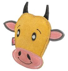 Cow - hlava krávy, 17 cm, hračka pro psy, 100% pravá kůže, žlutá 1 ks