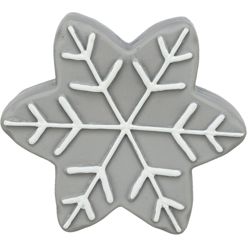 Vánoční hvězdička, se zvukem, 10 cm, latex, šedá 1 ks