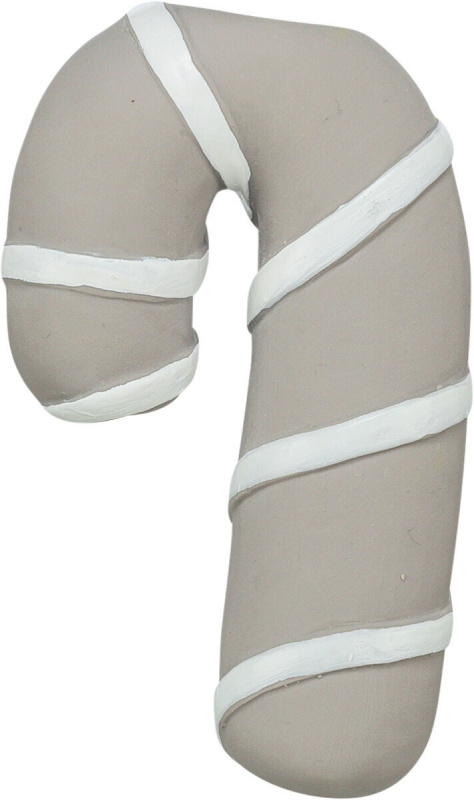 Vánoční cukrová hůlka, se zvukem, 10 cm, latex, šedobéžová 1 ks