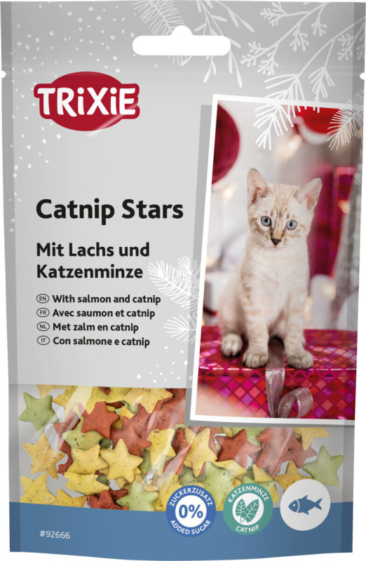 TRIXIE Xmas Catnip Stars, pamlsek losos s catnipem, 50 g
