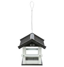 NATURA venkovní krmítko závěsné, salaš, 36 × 25 × 25 cm, glazovaná borovice, černá/bílá 1 ks