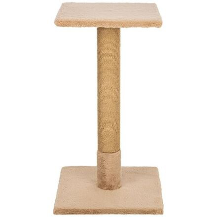 Škrabací sloupek BEANA, králičí plyš, 69cm šedobéžová