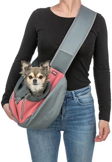 Front Sling Carrier - přední nosítko/taška, 50 x 25 x 18 cm, růžová/šedá (max. 5kg) 1 ks