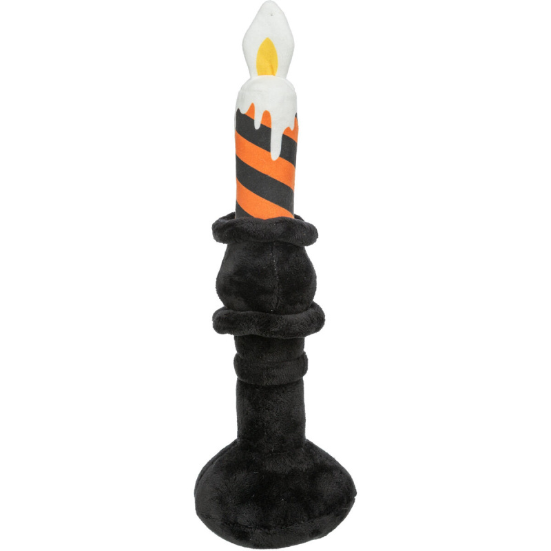 Svícen HALLOWEEN, plyšová hračka se zvukem, černá/oranžová - LIMITOVANÁ NABÍDKA 1ks/33cm