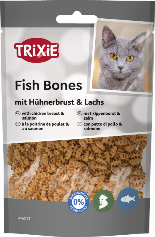 Fish Bones, rybí kostičky s kuřecími prsy a lososem 50g