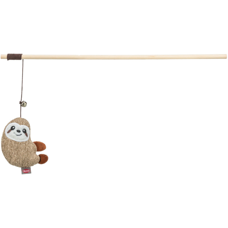 Hrací prut s lenochodem, catnip, plyš/dřevo 1ks/38cm
