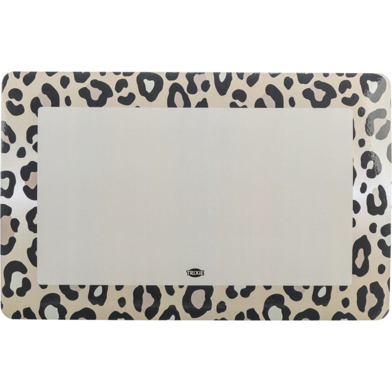 Prostírání pod misky LEO,  44 x 28 cm, šedá, hnědá/leopardí 1 ks