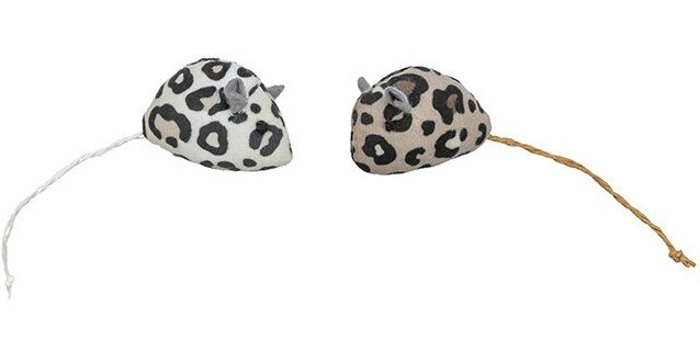 Myška plyšová s catnipem, leopardí 2ks/5cm