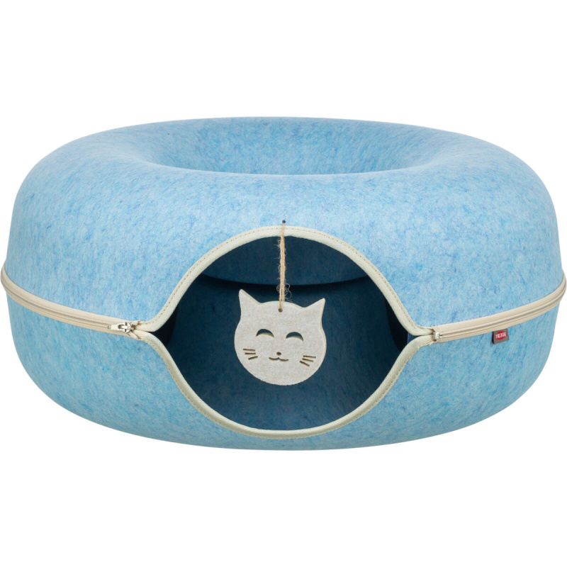 TRIXIE Filcová boudička - donut, ø 60 cm, s hračkou, modrá