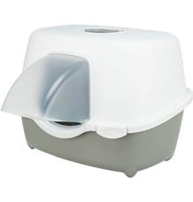 Toaleta pro kočky DAVIO TOP s krytým vstupem, 56 × 39 × 39 cm, šedá/bílá 1 ks