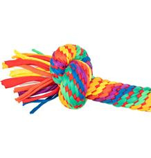 Hrací činka / přetahovadlo 30 cm, 2 uzly, multikolor - LIMITOVANÁ NABÍDKA 30cm/2 uzly