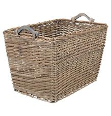 Proutěný koš se dvěma madly, 60 x 40 x 40 cm, hnědá 1ks /60x40x40cm