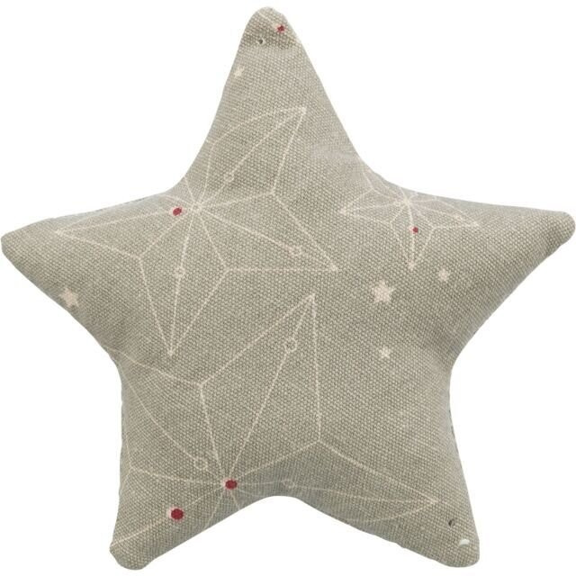 Xmas STAR - vánoční hvězda polštářek, s catnipem, 10 cm, béžová 1 ks