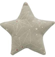 Xmas STAR - vánoční hvězda polštářek, s catnipem, 10 cm, béžová 1 ks