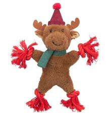 Xmas REINDEER  - vánoční sob , píská/šustí, plyš/lano 1 ks