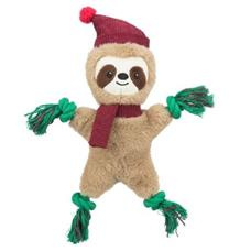 Xmas SLOTH  - vánoční lenochod 30 cm, píská/šustí, plyš/lano 30 cm
