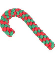 Xmas CANDY CANE - vánoční uzlovaná hůlka bavlněné lano 1 ks