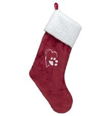 Xmas STOCKING - vánoční ponožka, 47 cm, plyš,  červená/bílá 1 ks