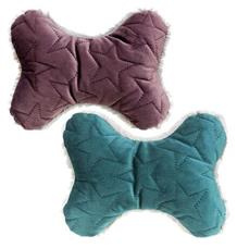 Xmas Bone - kost se zvukem, hračka pro psy, samet/plyš, berry/petrolejová 20 cm