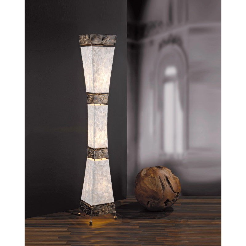 Paul Neuhaus Designová stojací lampa ABUJA nožní vypínač, 3xE27, v.150 cm