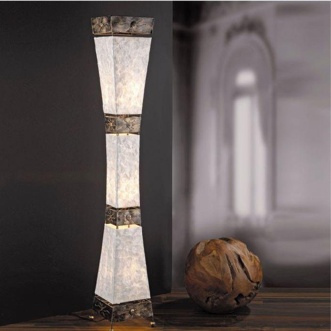 Paul Neuhaus Designová stojací lampa ABUJA nožní vypínač, 3xE27, v.150 cm