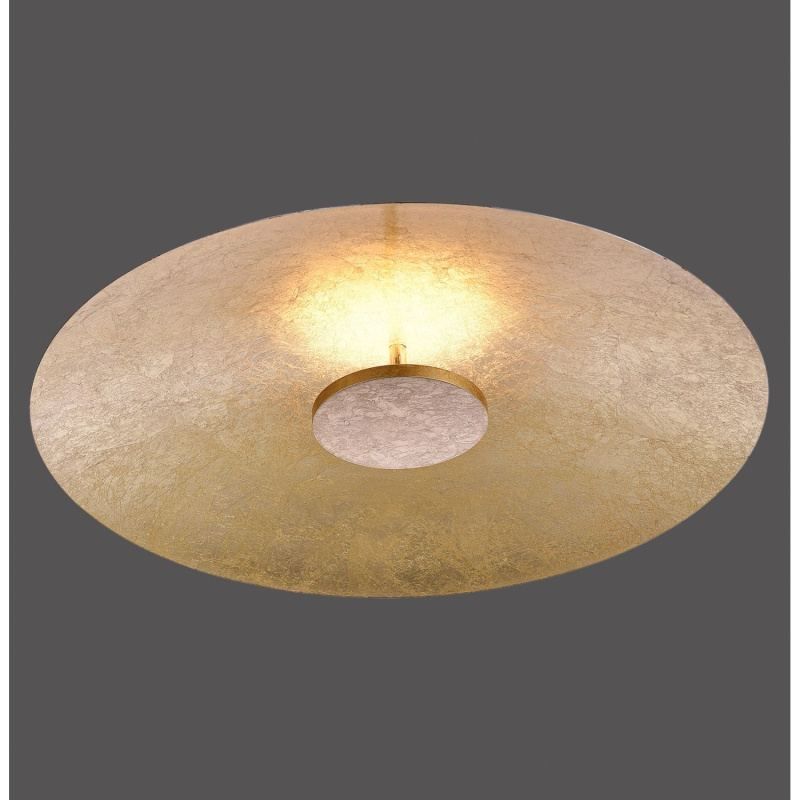 Paul Neuhaus Stropní LED svítidlo Plate, 25W, železo, zlatá, pr. 50 cm