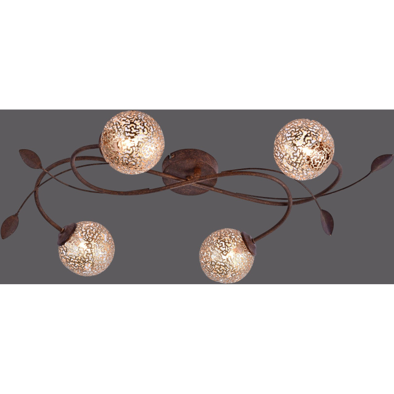 Paul Neuhaus Stropní svítidlo Greta 4bod., kov, zlatá/rezavá, 65 x 39 x 13,8 cm