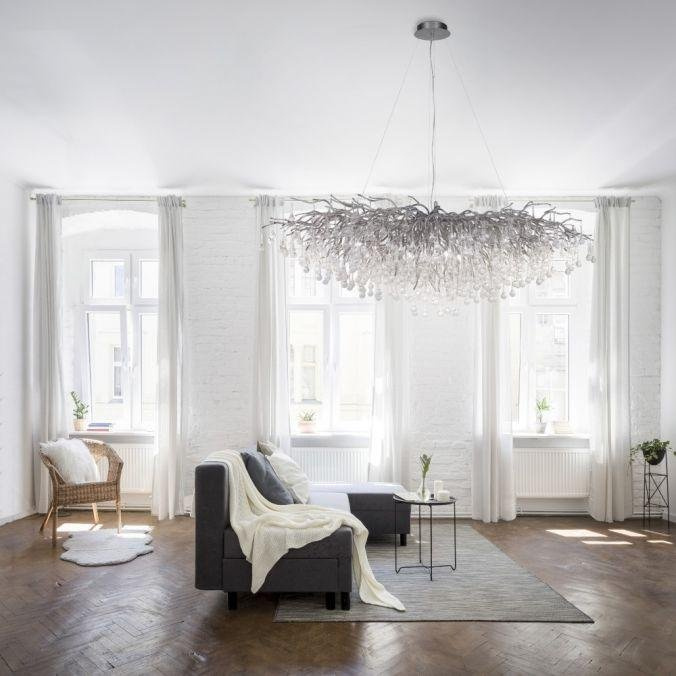 Paul Neuhaus Závěsné svítidlo ICICLE, 15xG9, š. 150 cm Barva: Stříbrná
