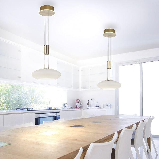 Paul Neuhaus Závěsné LED svítidlo Q-ETIENNE 38,5W,  ø 35 cm, CCT 2700-5000K Barva: Mosaz