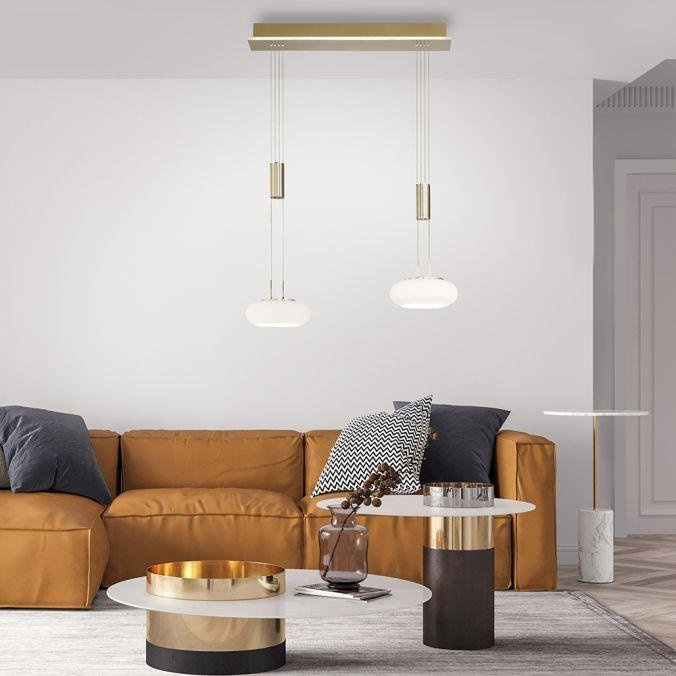 Paul Neuhaus Závěsné LED svítidlo Q-ETIENNE 25,5W,  d. 65  cm, CCT 2700-5000K Barva: Mosaz
