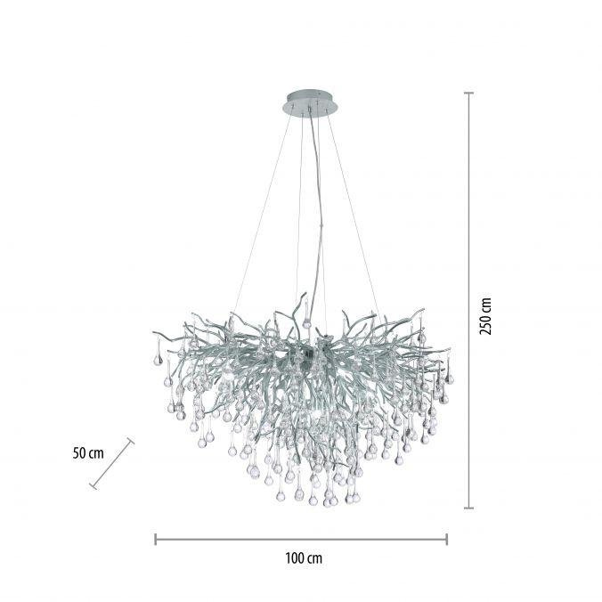 Paul Neuhaus Závěsné svítidlo ICICLE, 10XG9, š. 100 cm Barva: Stříbrná