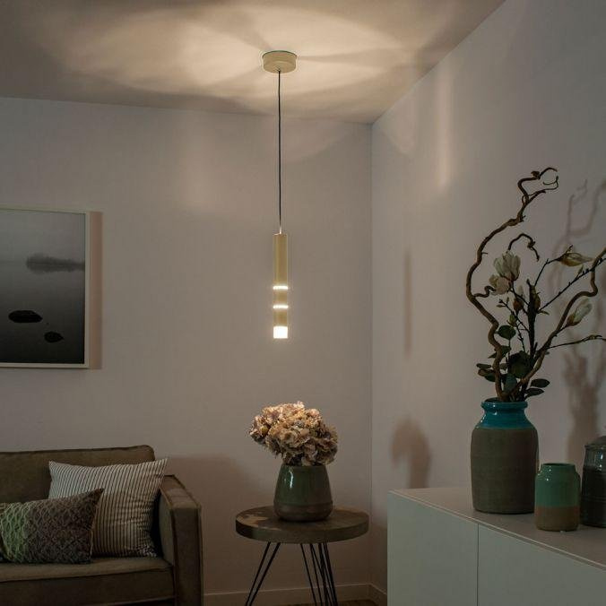 Paul Neuhaus Závěsné LED svítidlo PURE VEGA, 12W, ø 20 cm, 3000K Barva: Mosaz