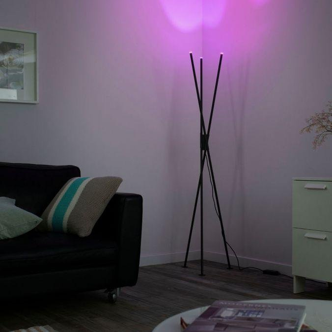 Paul Neuhaus Stojací LED lampa Q-PETER, 10W, v. 170 cm, Smart Home 2700-5000K