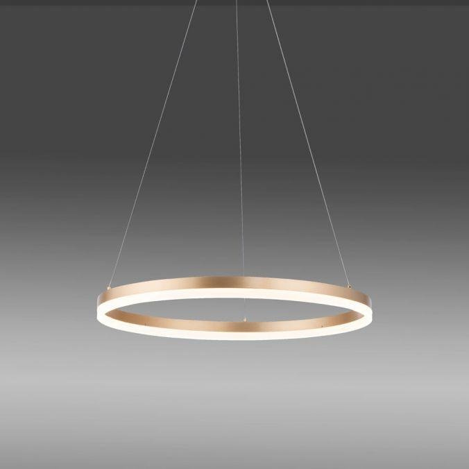 Paul Neuhaus Závěsné LED svítidlo TITUS, 44W, ø 60 cm, 3000K stmívatelné Barva: Mosaz