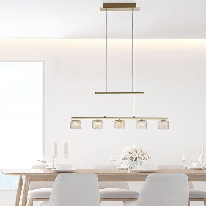 Paul Neuhaus Závěsné LED svítidlo HYDRA, 23W, d. 80 cm, 3000K Barva: Mosaz