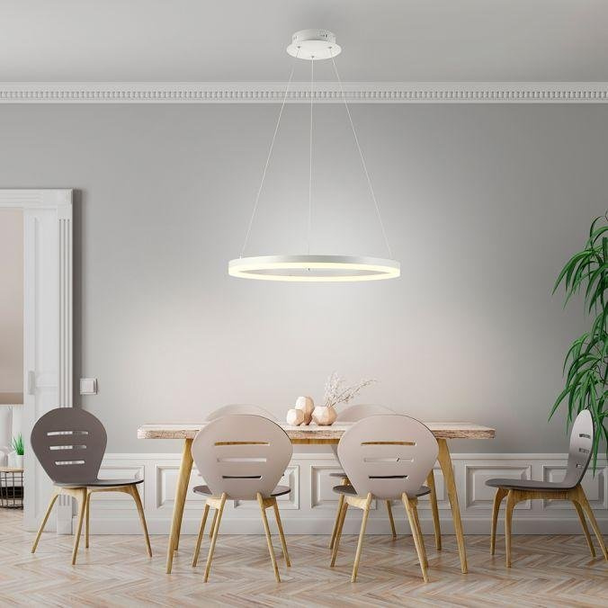 Paul Neuhaus Závěsné LED svítidlo TITUS, 44W, ø 60 cm, 3000K stmívatelné Barva: Bílá