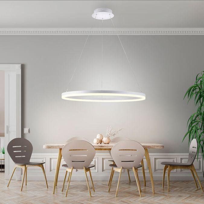 Paul Neuhaus Závěsné LED svítidlo TITUS, 61W, ø 80 cm, 3000K stmívatelné Barva: Bílá
