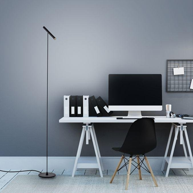 PAULNEUHAUS Stojací lampa PURE-TUTUA LED 6W 3000K Ra90 660lm černá stmívatelná - PAUL NEUHAUS